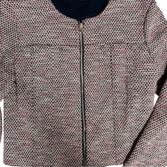 Theory Ualana Z Beacon Tweed Jacket Zip Semi-Crop Size 6 - Picture 5 of 10